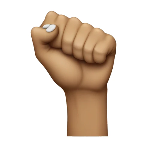 hand fist holding a guitar pick sticker