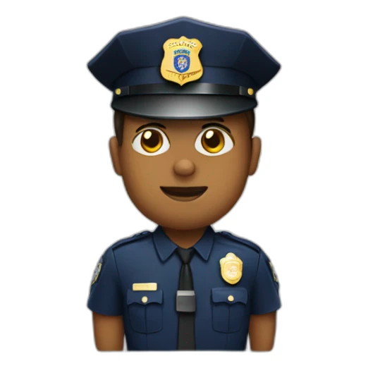 police officer with FBI cap sticker