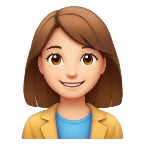 smiling girl in cityscape sticker