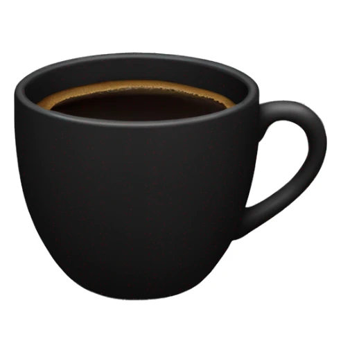 Black mug of black coffee  sticker