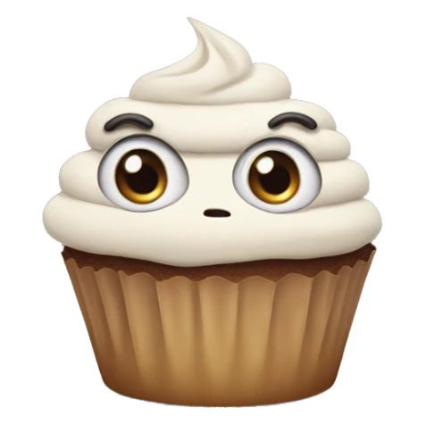 cupcake that’s visibly annoyed and big eyed sticker