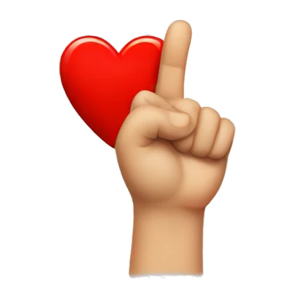 Emoji with heart and middlefinger up sticker