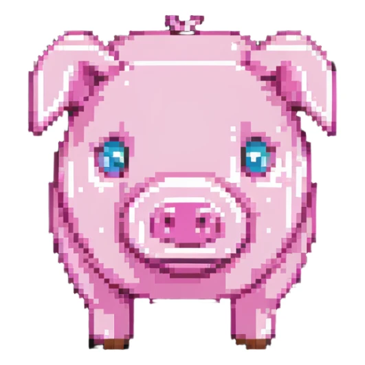 minecraft pig full body pink blocky animal square head square body sticker