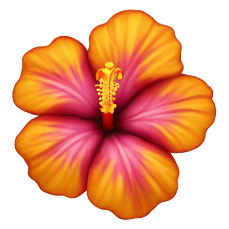 Marrón hibiscus flower with yellow and orange in the middle  sticker