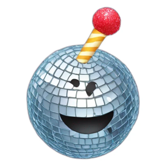 hairy disco ball eating a lollipop sticker