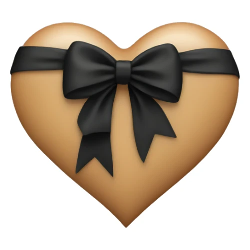 tan heart with black bow around it sticker