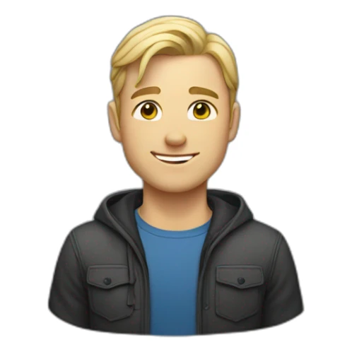 caucasian male, blonde, with dimples sticker