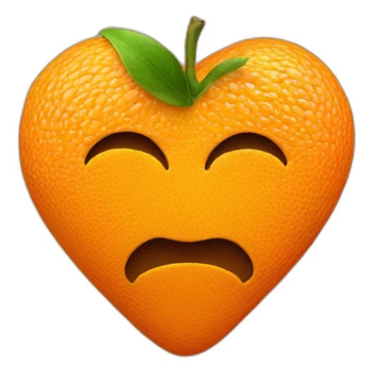 An orange in the shape of a heart sticker