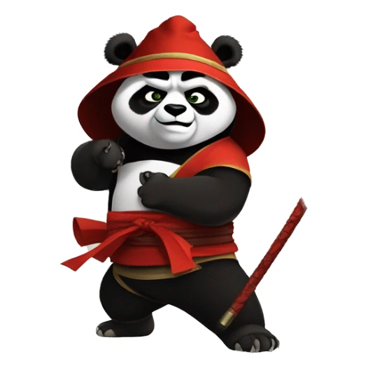 kung fu panda po avec chapeau samourai agressif* sticker