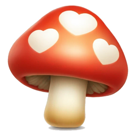 Mushroom in the shape of a heart sticker