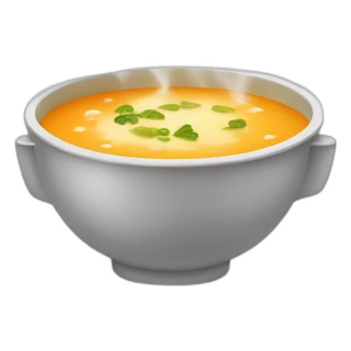 bowl of soup with steam sticker