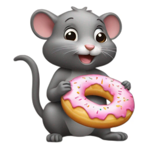 Raton-laveur qui mange un donut sticker