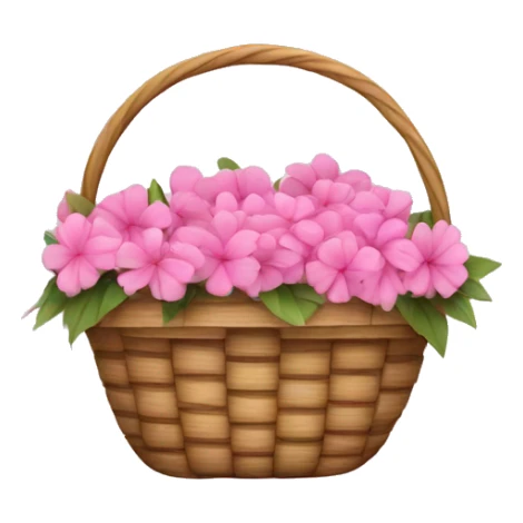 basket filled with pink flowers sticker