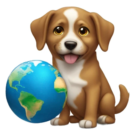 A dog holding the world  sticker
