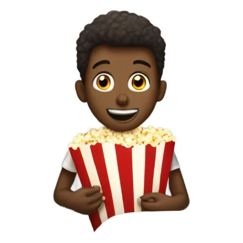 cinema seat with a boy eating popcorns sticker