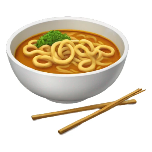 a bowl of curry udon without chopsticks sticker