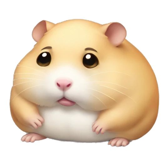 morbidly obese hamster that is sad and crying sticker