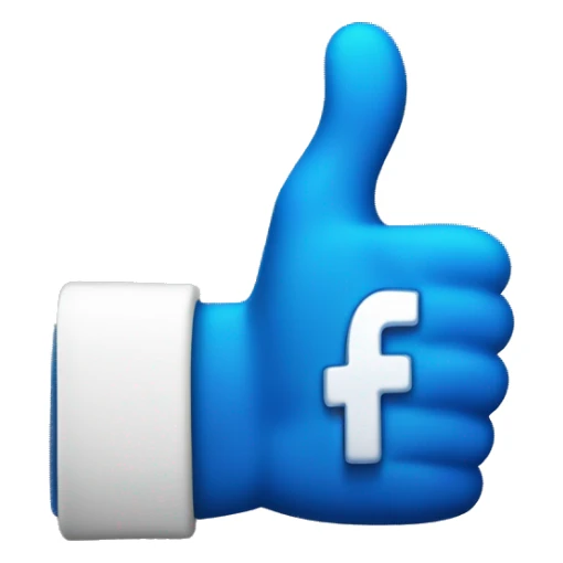 create a thumb up emoji like 👍 with blue color like old facebook like button sticker