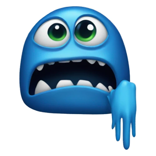 Monster look like O and F letters blue color sticker