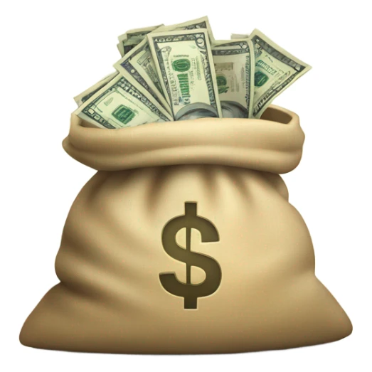 Bag of money with cash stacks  sticker