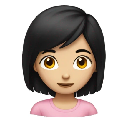 The girl with black hair is thinking sticker