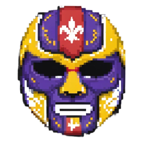 Louisiana themed luchador mask with state flag colors sticker