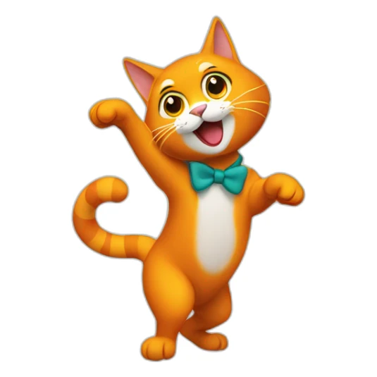 Gato naranja bailando sticker