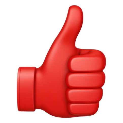 crea un dedo de like en color rojo al centro debe ir la frase "caja cusco" sticker