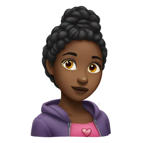 black girl with kiss heart sticker