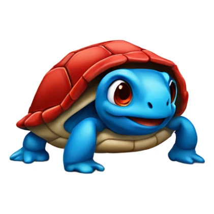 Red Turtle, with blue eyes, wearing black hooded sweatshirt  sticker