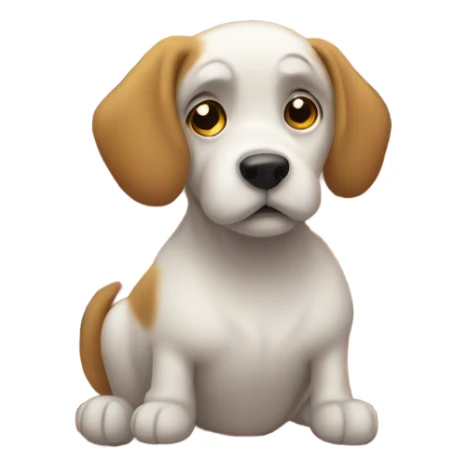 Sad dog on a roof sticker