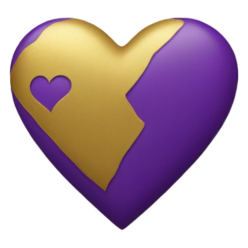 Purple and Gold Heart sticker