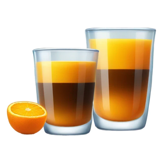 coffee with orange juice in a glass cup sticker
