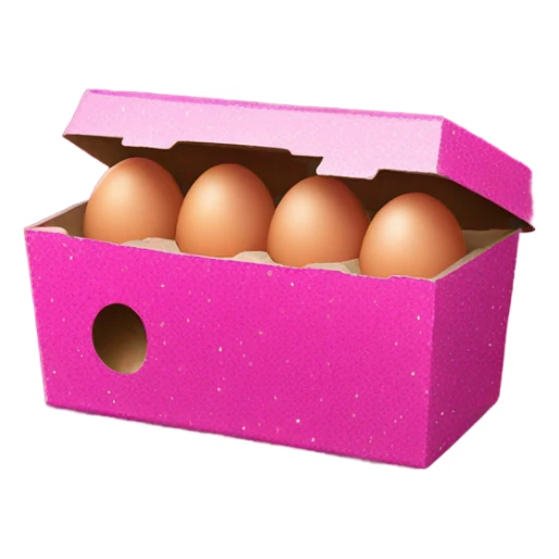Hot pink carton of eggs with glitter  sticker