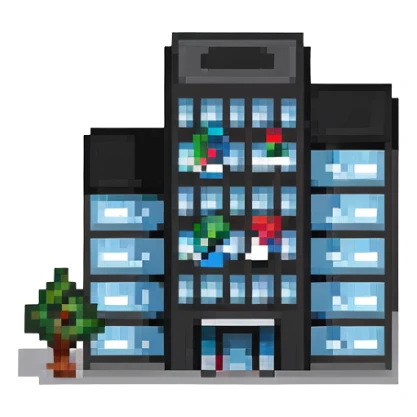 business company office building with logo sticker