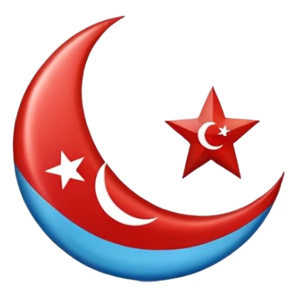 turkish flag emoji but blue instead of red sticker
