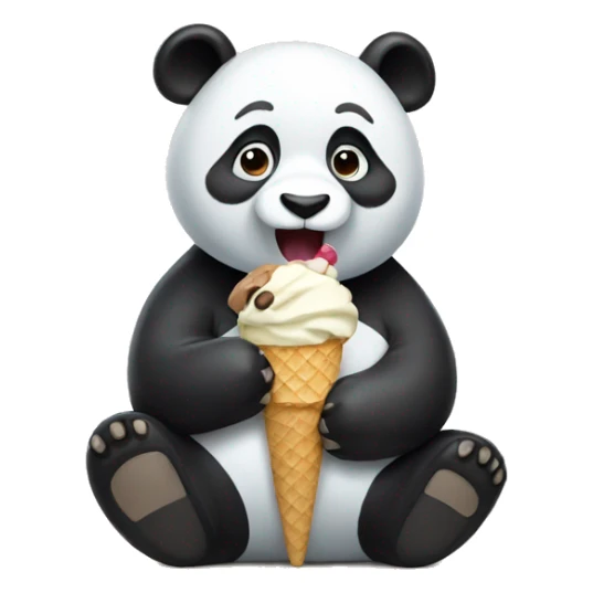 Panda eating ice cream sticker