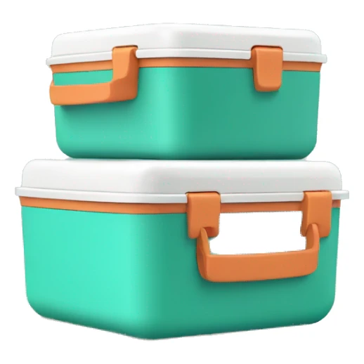 2 lunch boxes on top of each other  sticker