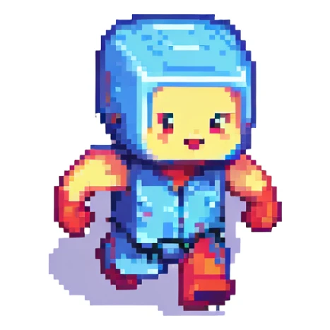 Minecraft-style baby character running quickly, pixel art style, blocky and vibrant, with motion lines to show speed sticker
