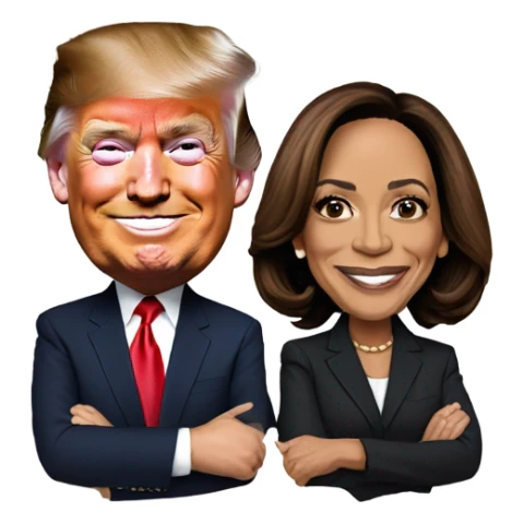 Kamala Harris with trump sticker