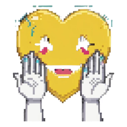 combination of the emojis 🥹 and 💖 sticker