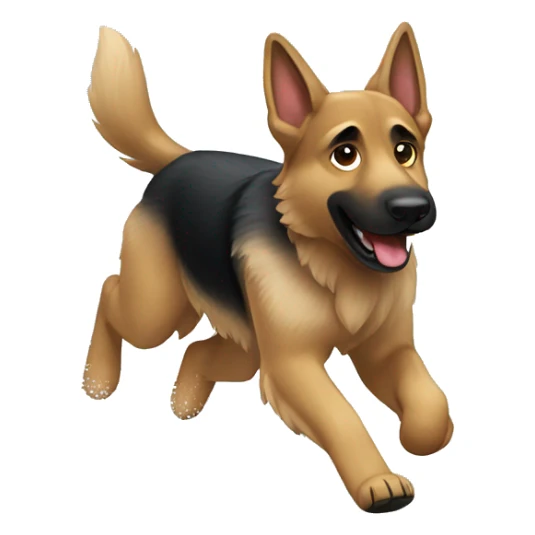 German Shepard running around in snow sticker