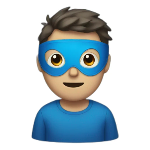 man in a blue mask with butterflies and number 3 on right side sticker