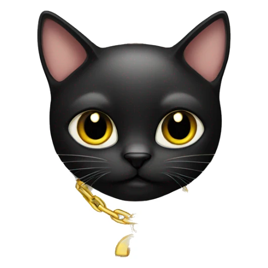 black cat wearing gold chain sticker