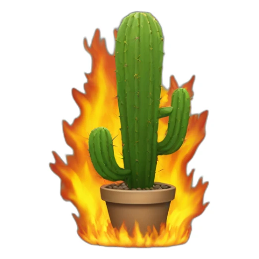 Cactus burning sticker