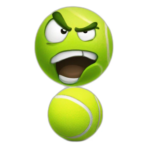 Angry tennis ball sticker
