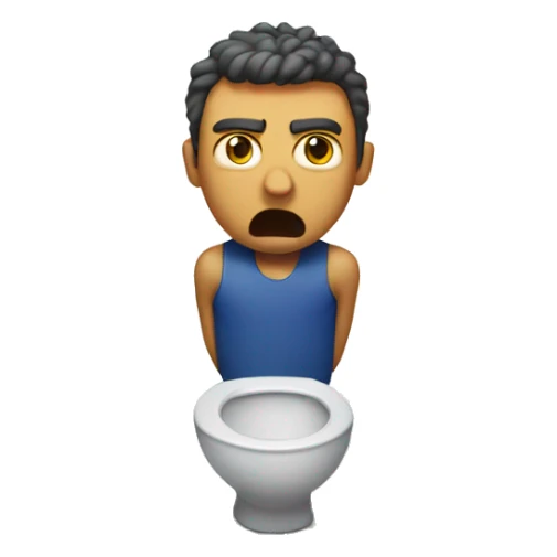 Angry man coming out of 2 toilets sticker