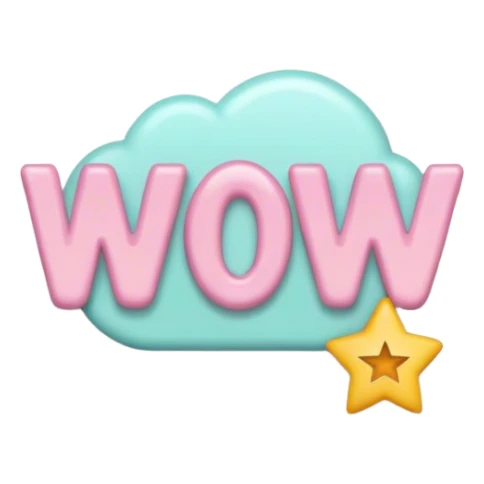 pastel sign say "wow" sticker