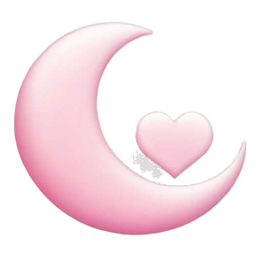 Baby Pink crescent moon and heart   sticker