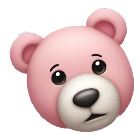 light pink teddy bear with hearts and glitter around it  sticker